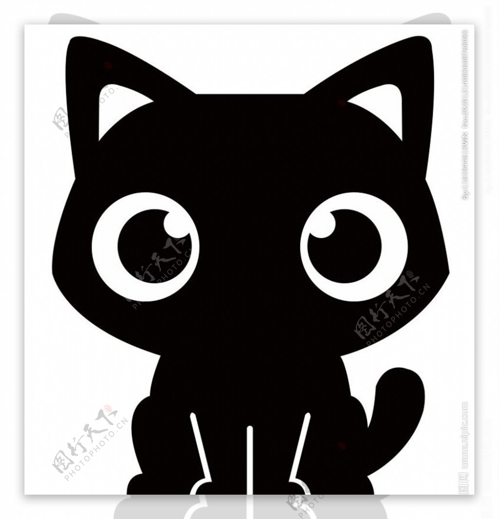 卡通黑色猫咪图片