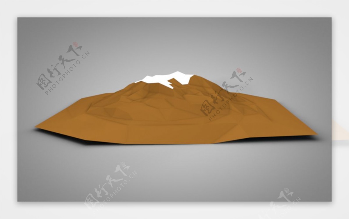 C4D模型火山雪山图片