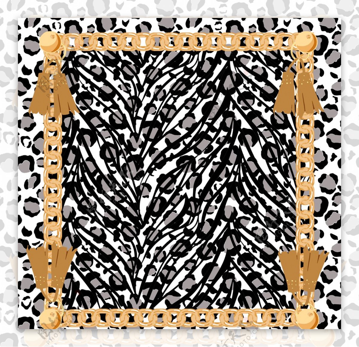 豹纹方巾图片