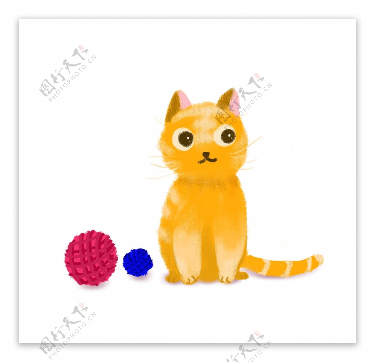橘色小猫和线球图片